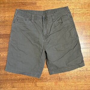 Prana‎ Men's Size 38x9 Olive Green Canvas Cargo Shorts Outdoor Casual Travel